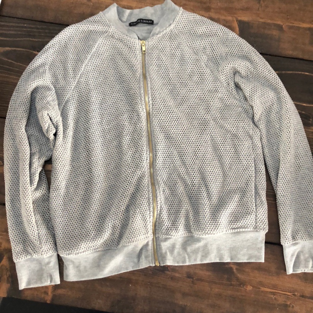 Gray zip up with pockets